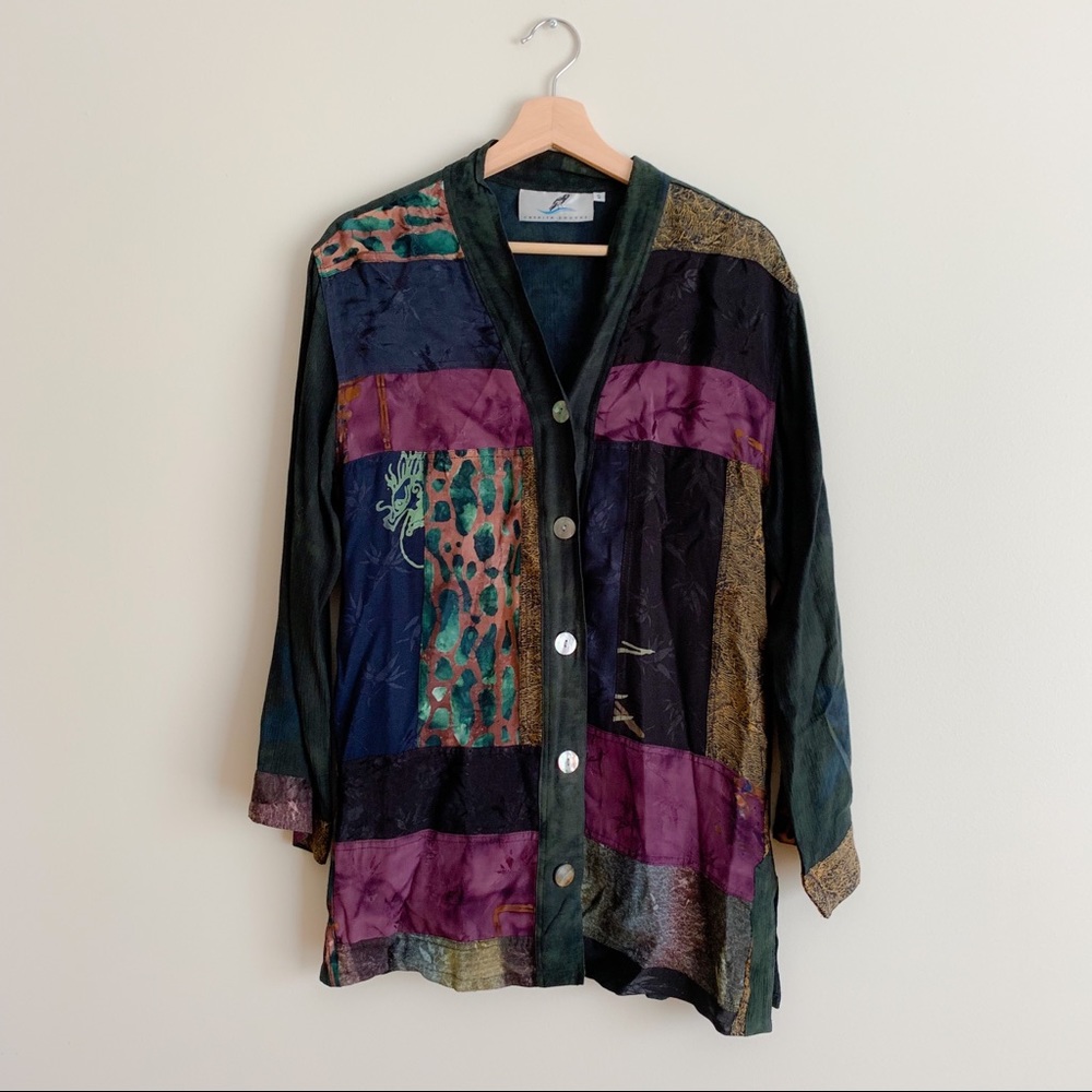 | patterned button down cardigan | size S